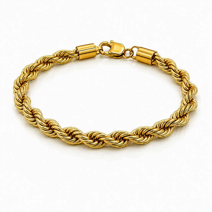 Gold Plated Waterproof Delicate Rose Flower Chain Bracelet (11763)