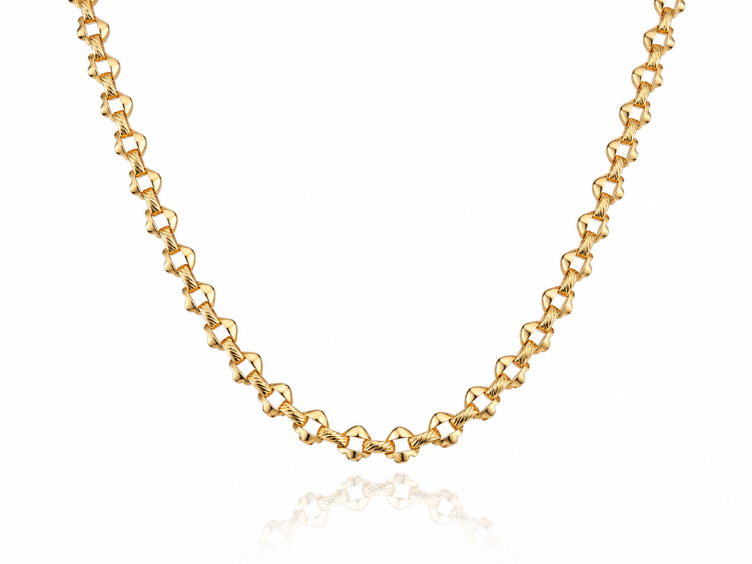 Gold plated waterproof layered chain necklace set with multiple delicate chains by Elli Jewellery