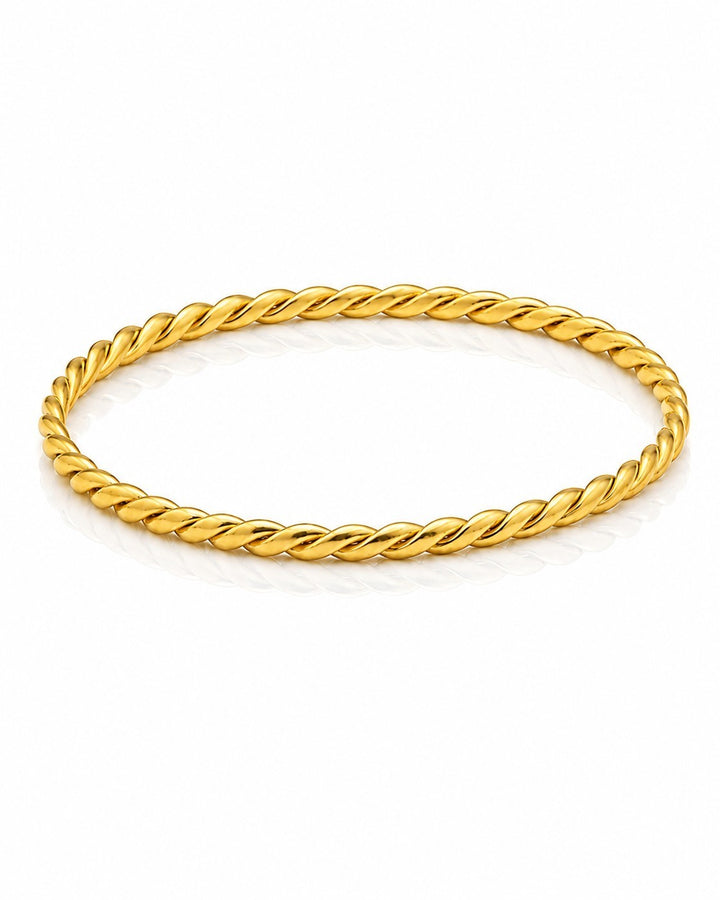 Gold Plated Waterproof Woven Knit Chain Bracelet (11212)