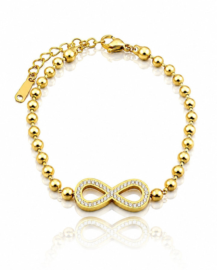 Gold Plated Infinity Symbol Crystal Bracelet (10834)