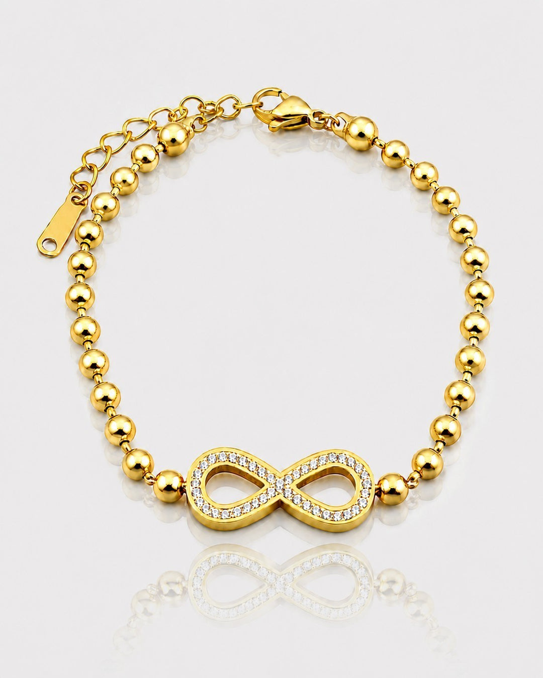 Gold Plated Infinity Symbol Crystal Bracelet (10834)