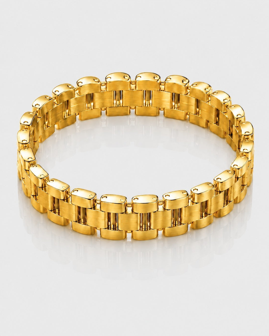 Gold Plated Waterproof Chunky Link Chain Adjustable Bracelet (11217)