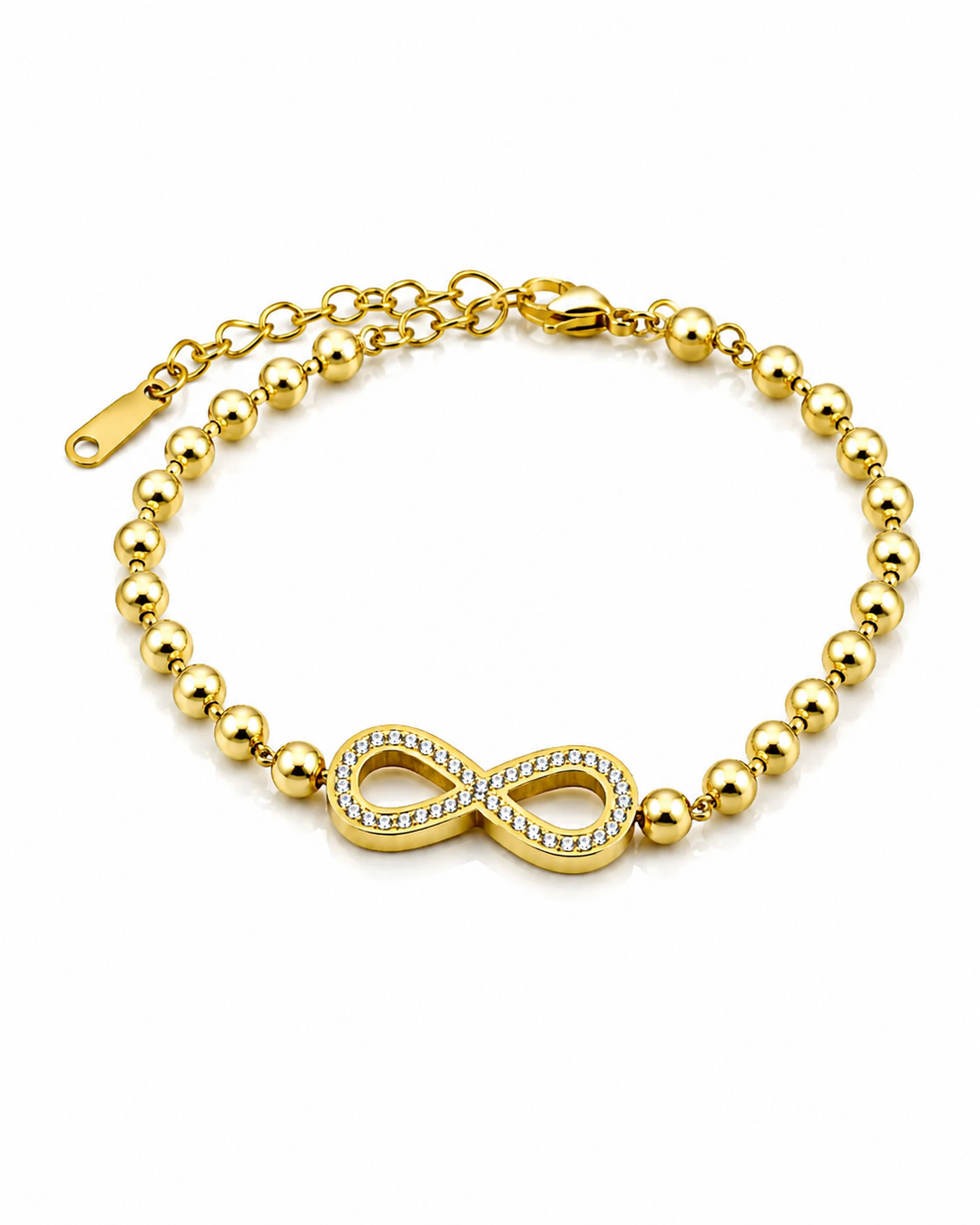 Gold Plated Infinity Symbol Crystal Bracelet (10834)