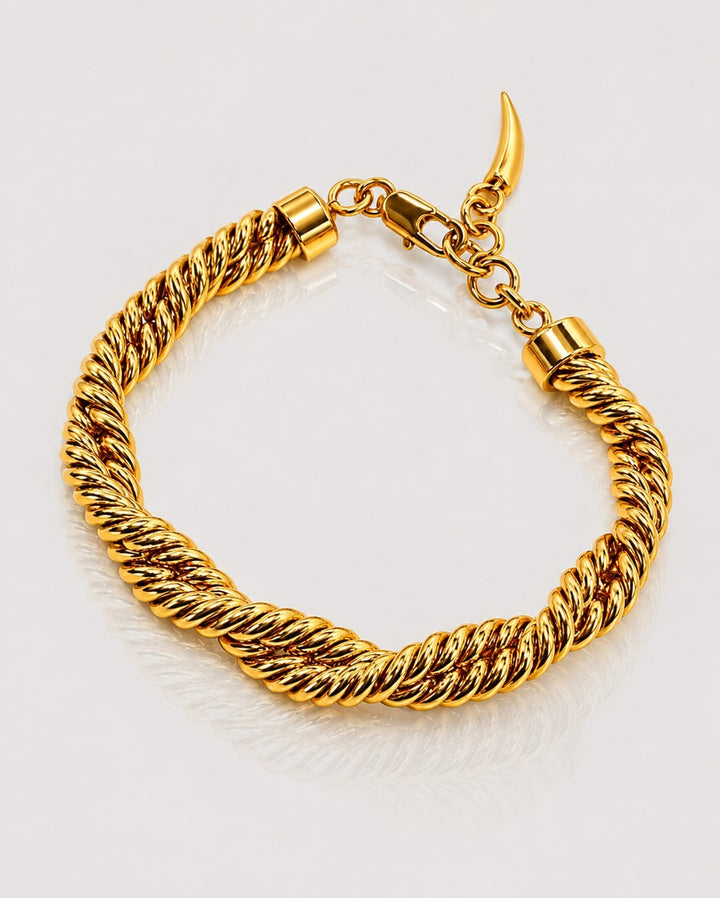 Gold Plated Waterproof Twisted Rope Chain Bracelet (200004)