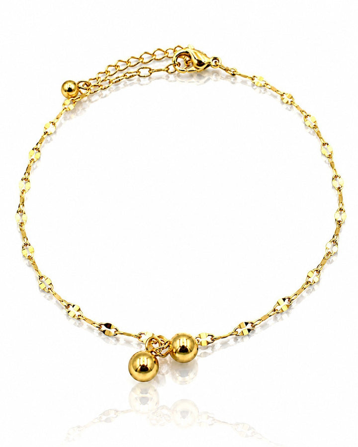 Gold Plated Waterproof Dainty Link Chain Bracelet (10830)