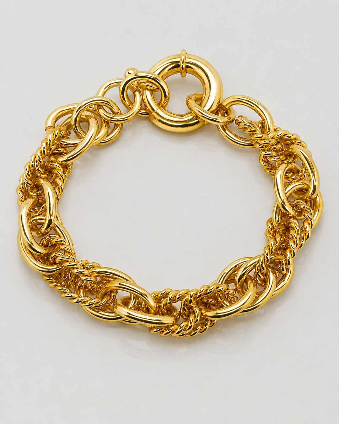 Gold Plated Waterproof Rope Chain Buckle Clasp Bracelet (200003)