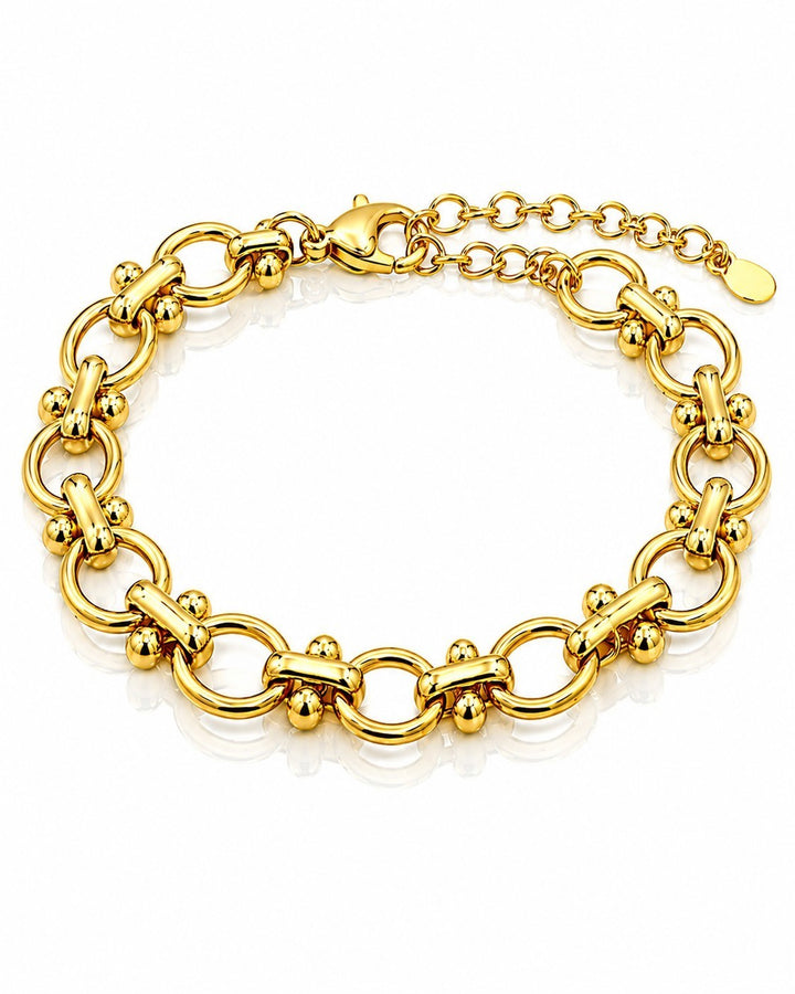 Gold Plated Waterproof Padlock Chain Link Bracelet (11469)