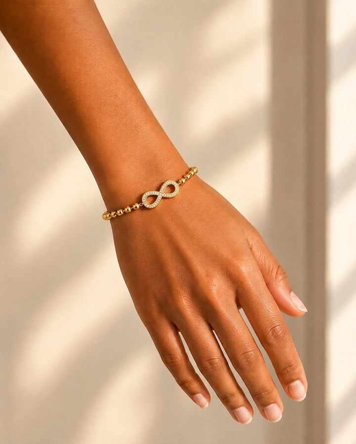 Gold Plated Infinity Symbol Crystal Bracelet (10834)