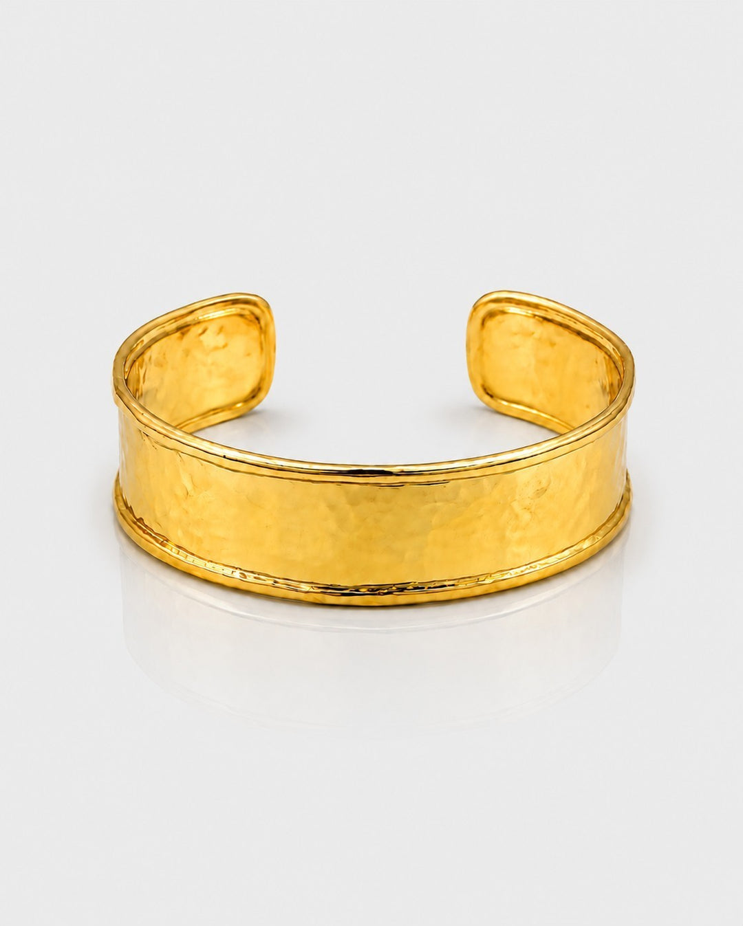 Gold Toned Hammered Textured Brushed Bangle Bracelet (11451)