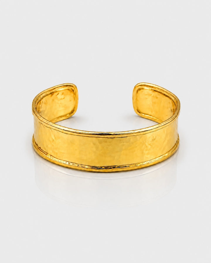 Gold Toned Hammered Textured Brushed Bangle Bracelet (11451)