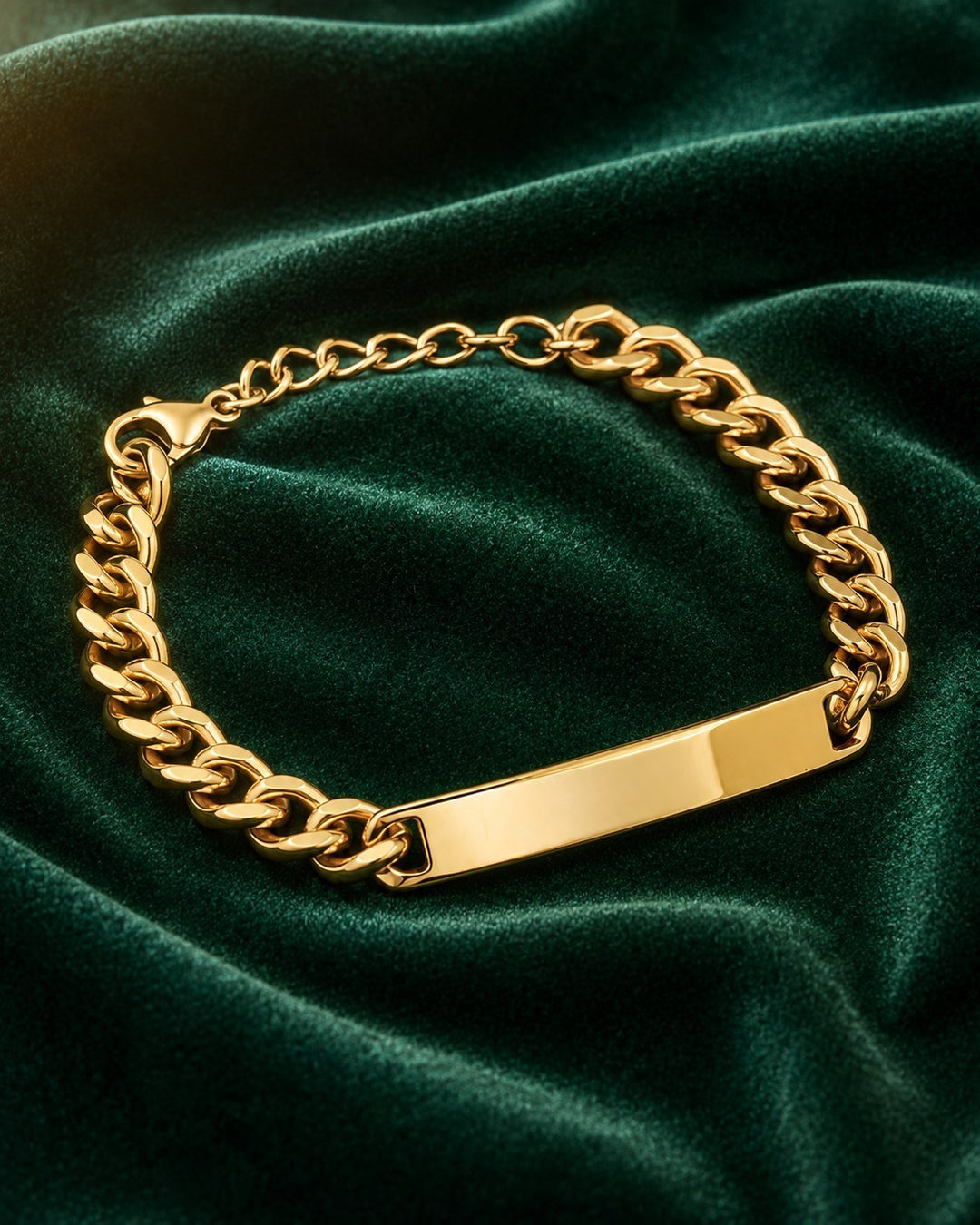 Gold Plated Waterproof Personalised ID Bracelet (200015)