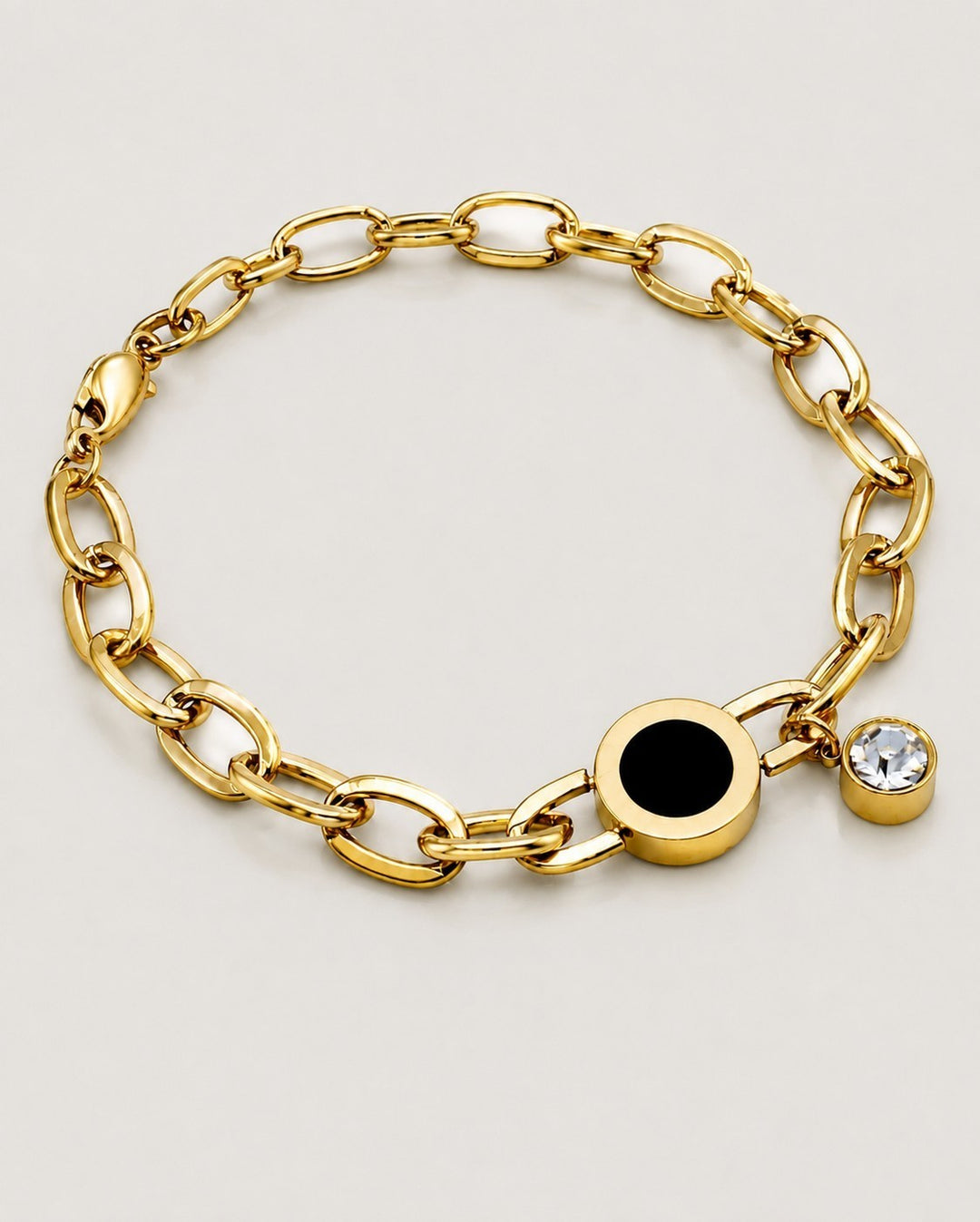 Gold Plated Waterproof Paper Link Chain Bracelet (10682)