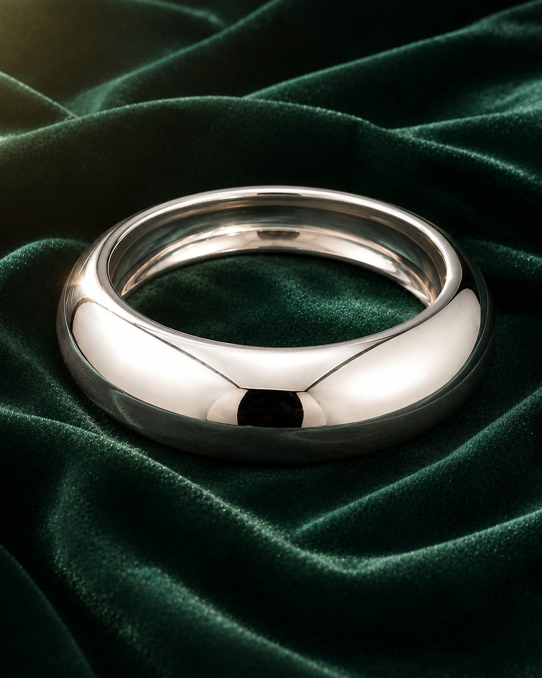 Rhodium Plated Statement Bangle Bracelet 3cm (11811)