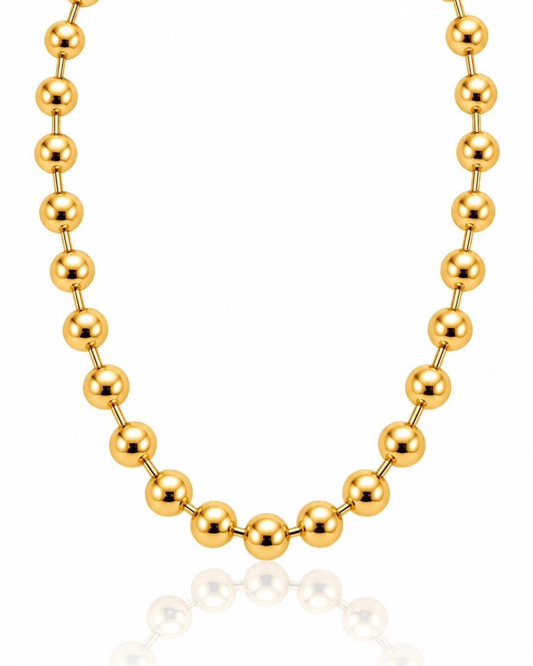Elli Jewellery gold plated chunky ball chain necklace with a polished tarnish-free finish.