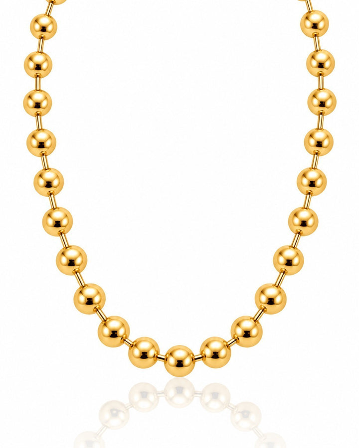 Elli Jewellery gold plated chunky ball chain necklace with a polished tarnish-free finish.