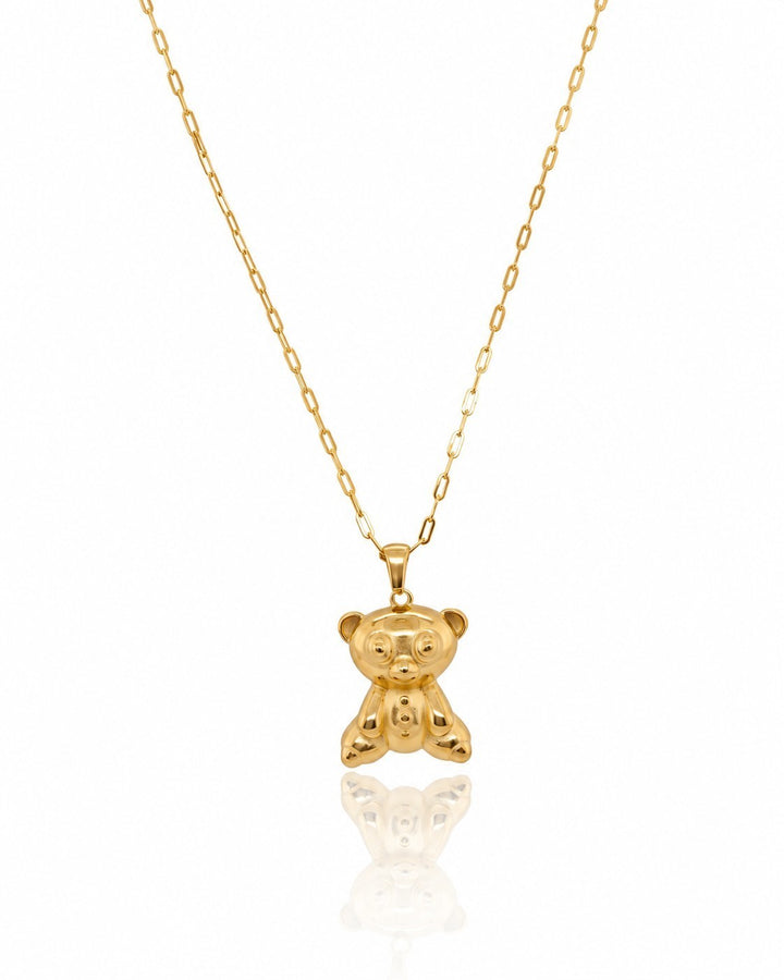 Elli Jewellery gold plated waterproof koala bear pendant necklace on a delicate chain against a white background