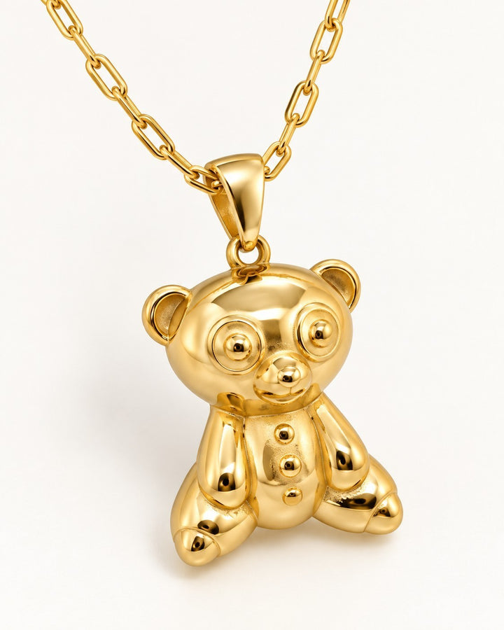 Elli Jewellery gold plated waterproof koala bear pendant necklace on a delicate chain with a polished finish.