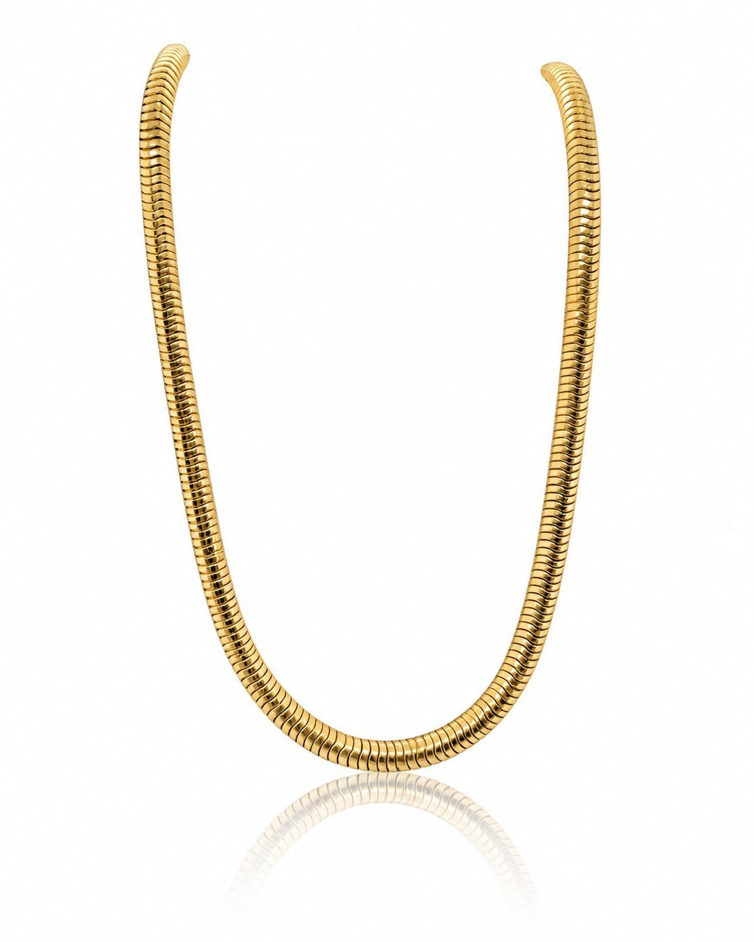 Elli Jewellery gold plated waterproof snake chain necklace with a smooth, sleek finish for everyday wear.