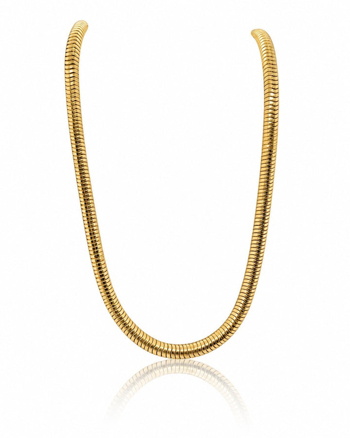 Elli Jewellery gold plated waterproof snake chain necklace with a smooth, sleek finish for everyday wear.