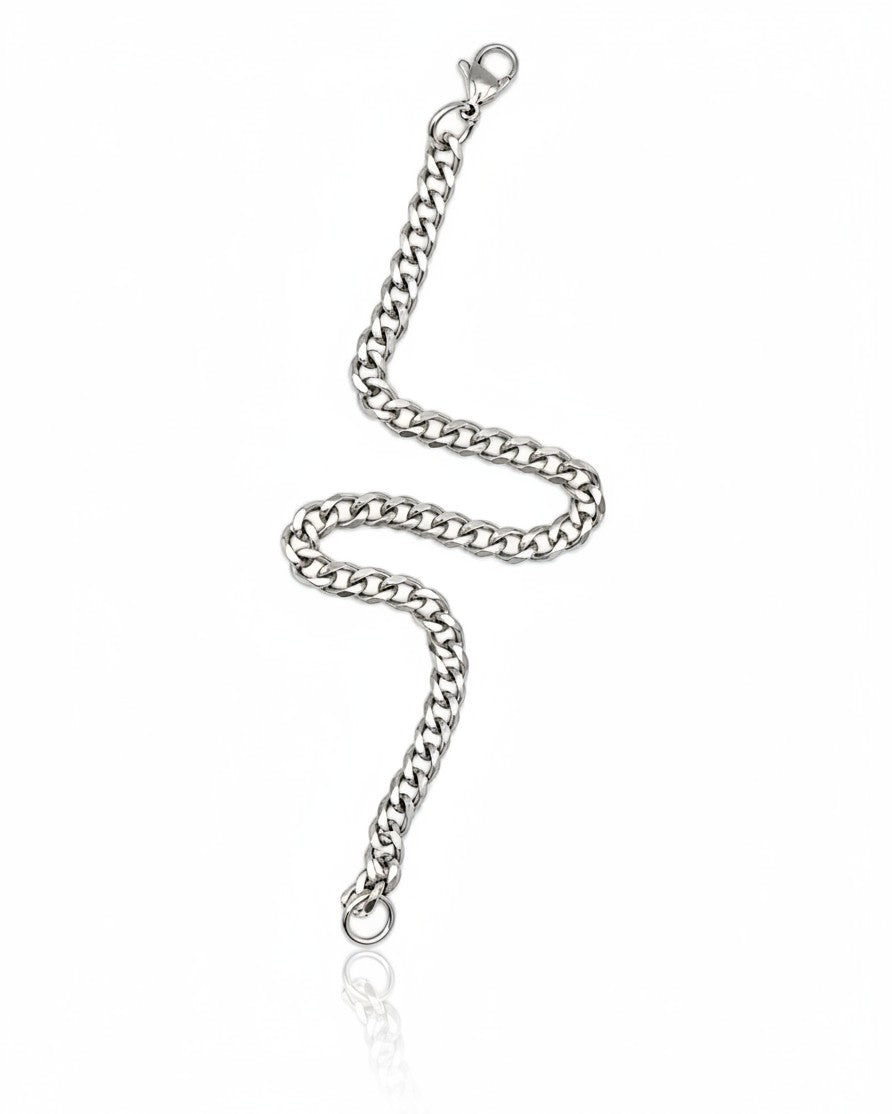 Elli Jewellery rhodium plated waterproof rope chain bracelet with a silver-tone finish and lobster clasp closure.