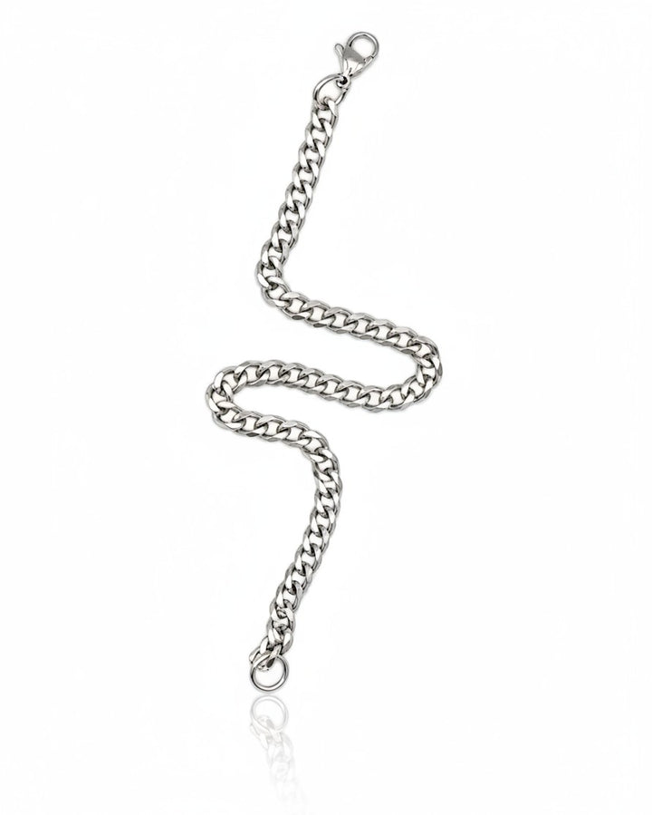 Elli Jewellery rhodium plated waterproof rope chain bracelet with a silver-tone finish and lobster clasp closure.