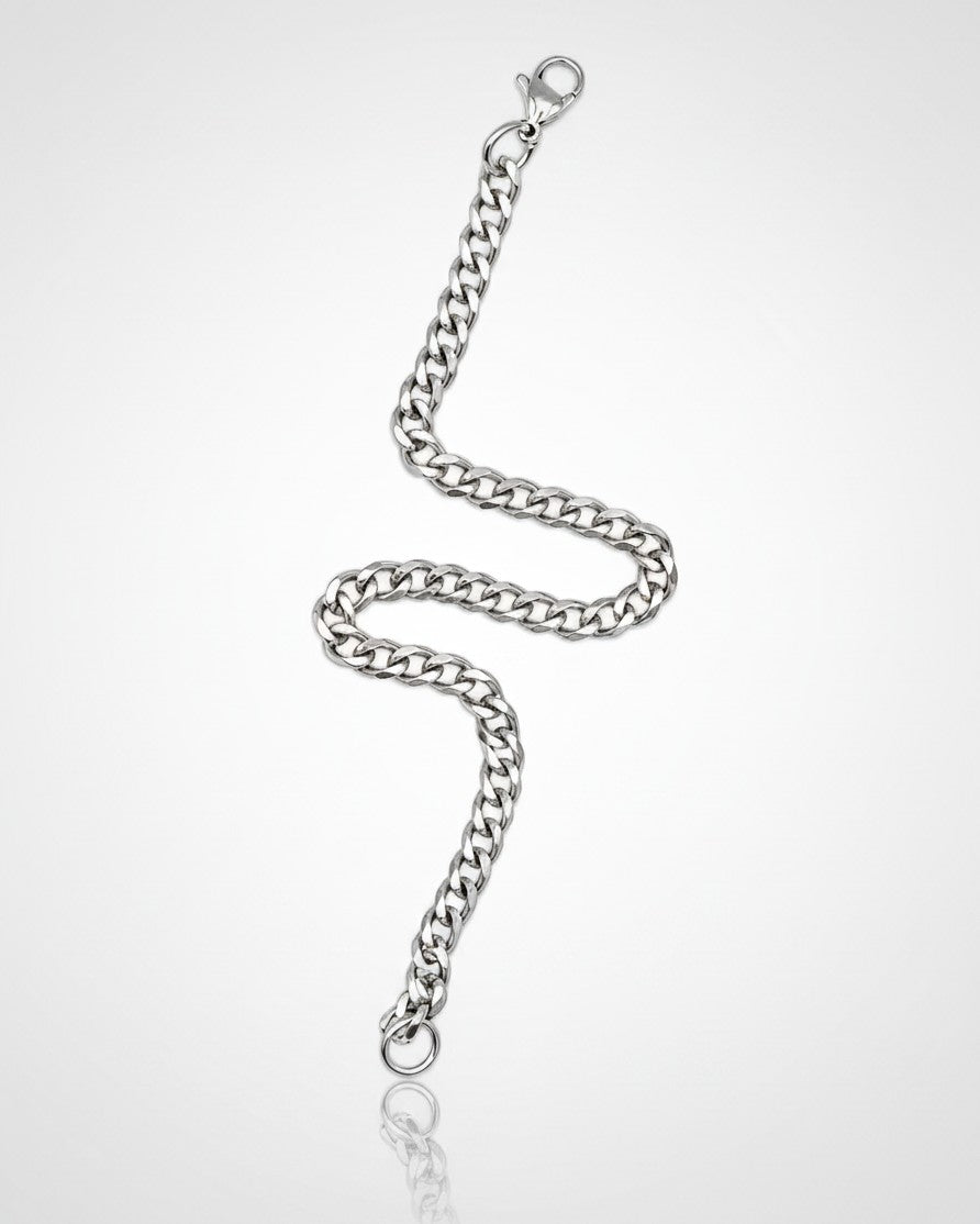 Elli Jewellery rhodium plated silver-tone rope chain bracelet with a polished finish and secure lobster clasp.