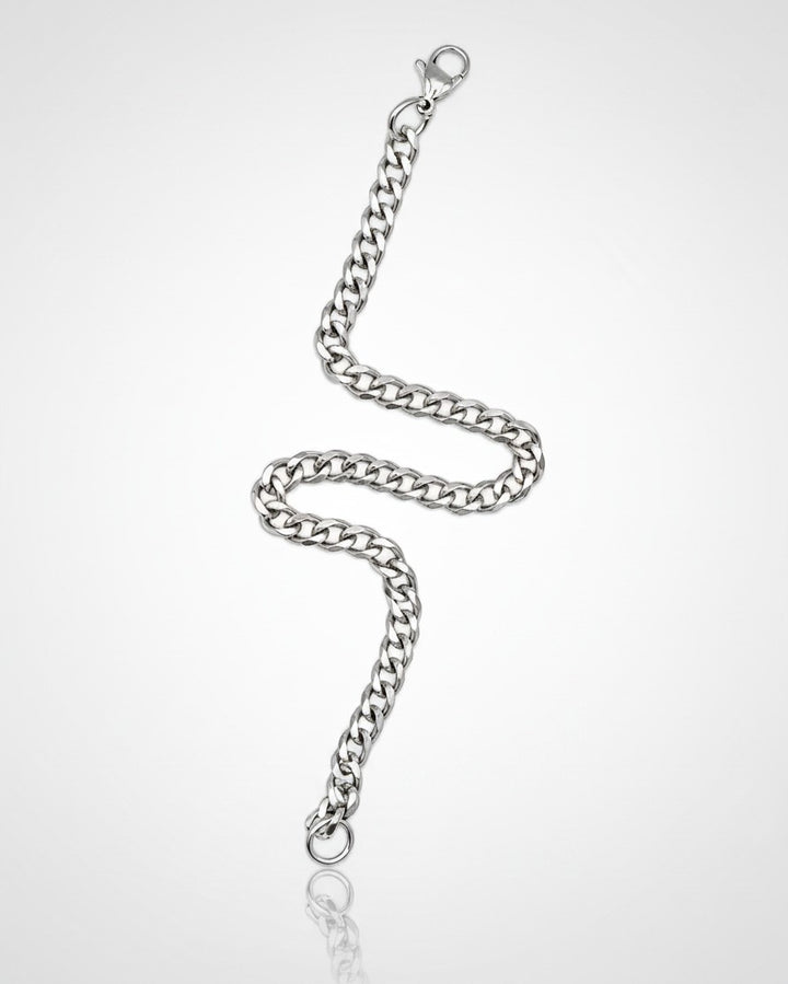 Elli Jewellery rhodium plated silver-tone rope chain bracelet with a polished finish and secure lobster clasp.