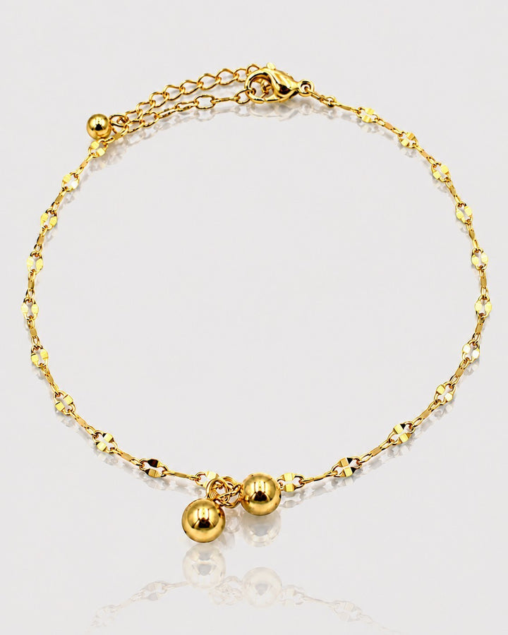 Gold Plated Waterproof Dainty Link Chain Bracelet (10830)