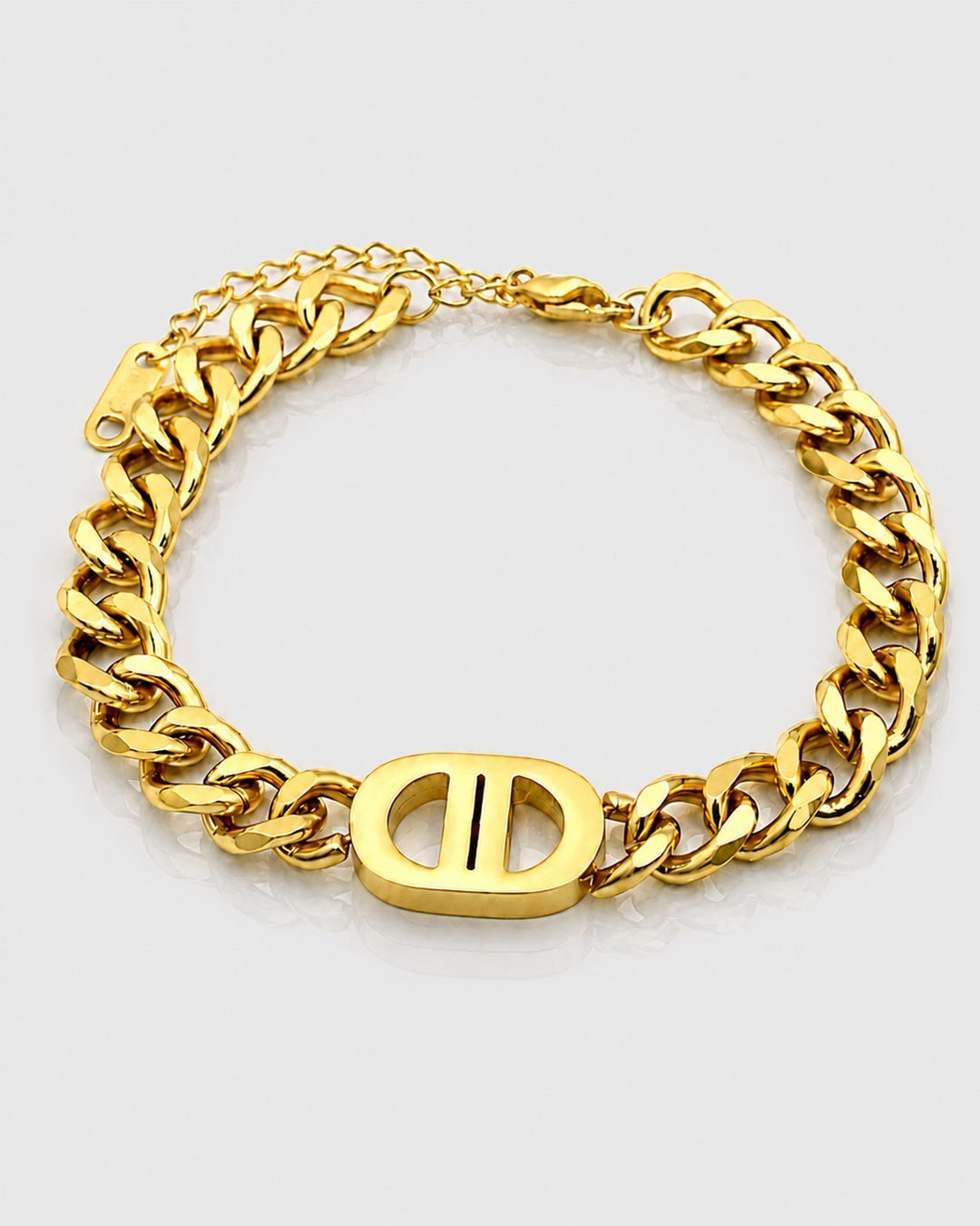 Gold Plated Waterproof Chunky Chain Link Bracelet (10816)