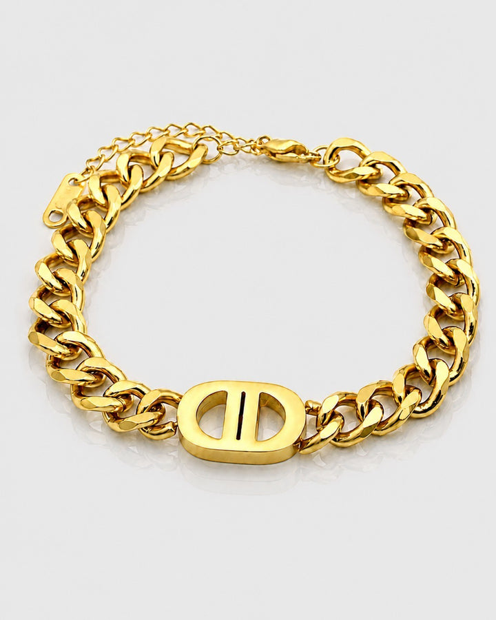 Gold Plated Waterproof Chunky Chain Link Bracelet (10816)