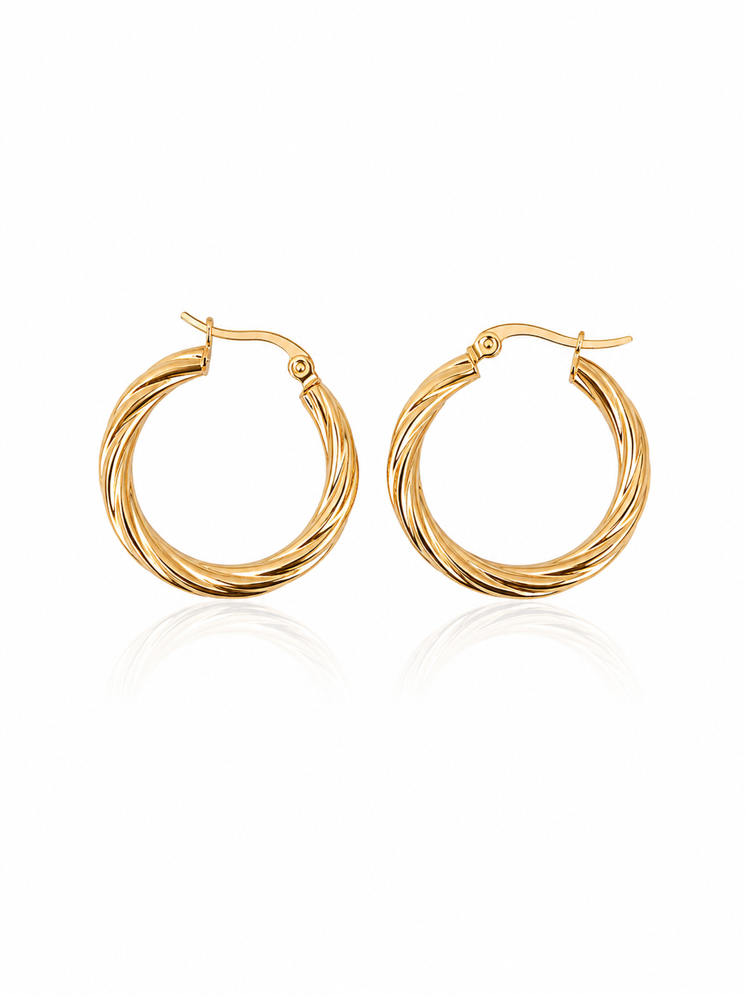 Gold plated waterproof mini huggie hoop earrings by Elli Jewellery