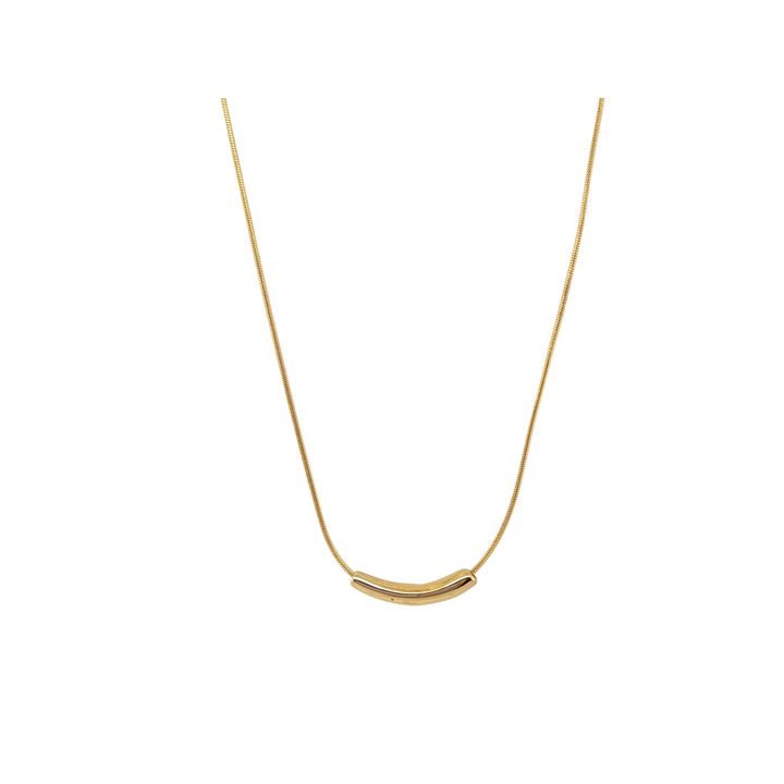 Gold Plated Snake Necklace with Tusk Shaped Pendant