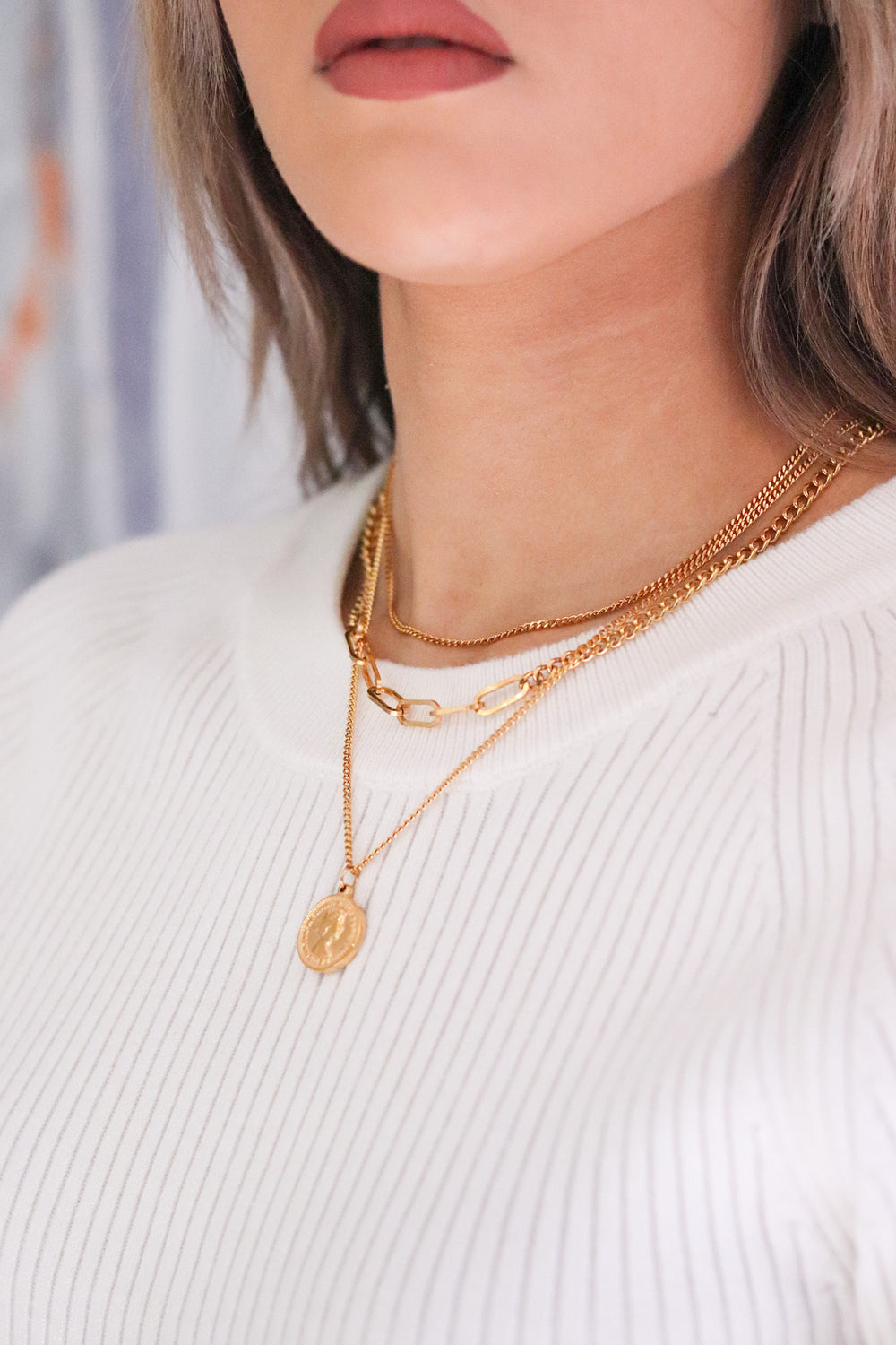 Gold Paperclip Chain Necklace 
