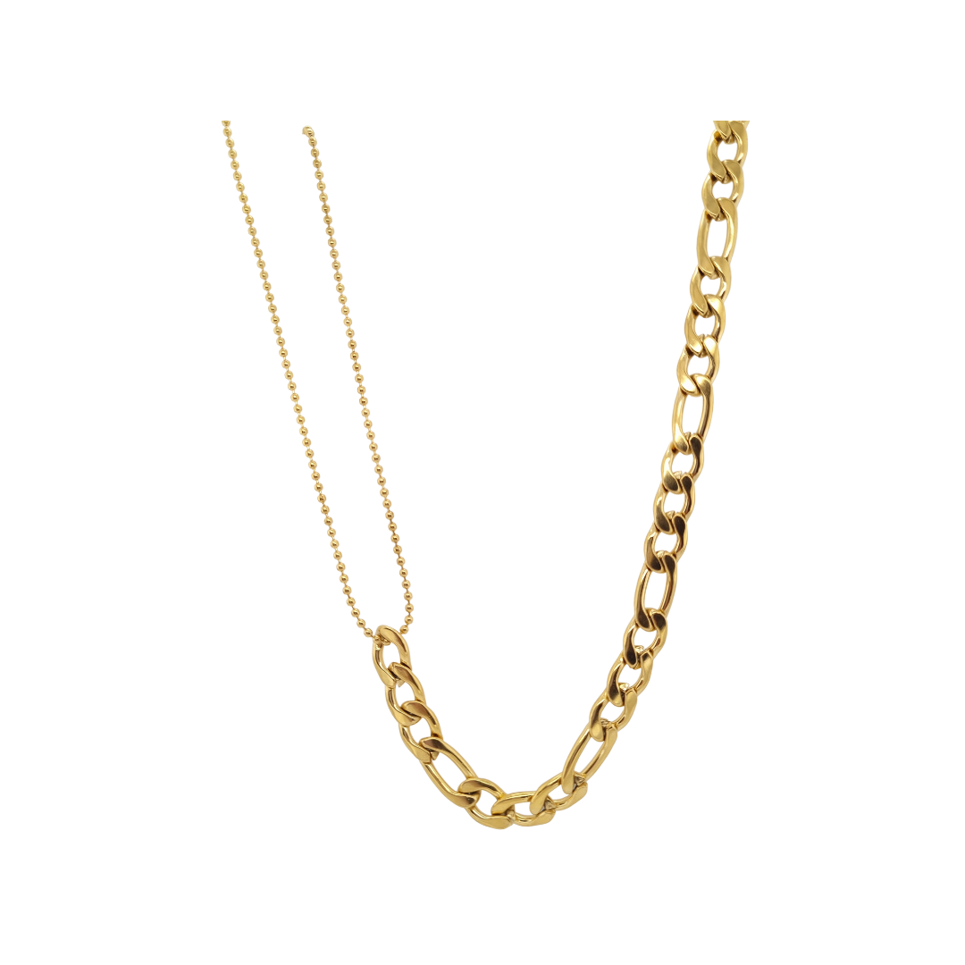 Chain and Figaro Necklace