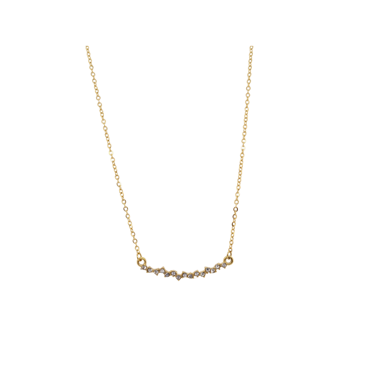 Gold Toned Necklace with Multiple Cubic Zirconia Detail
