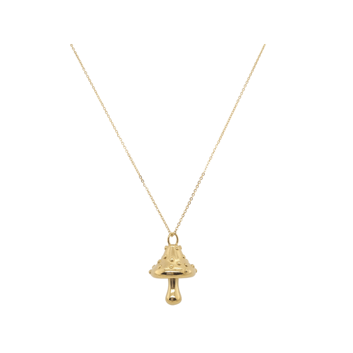 Gold Toned Necklace and Mushroom Pendant
