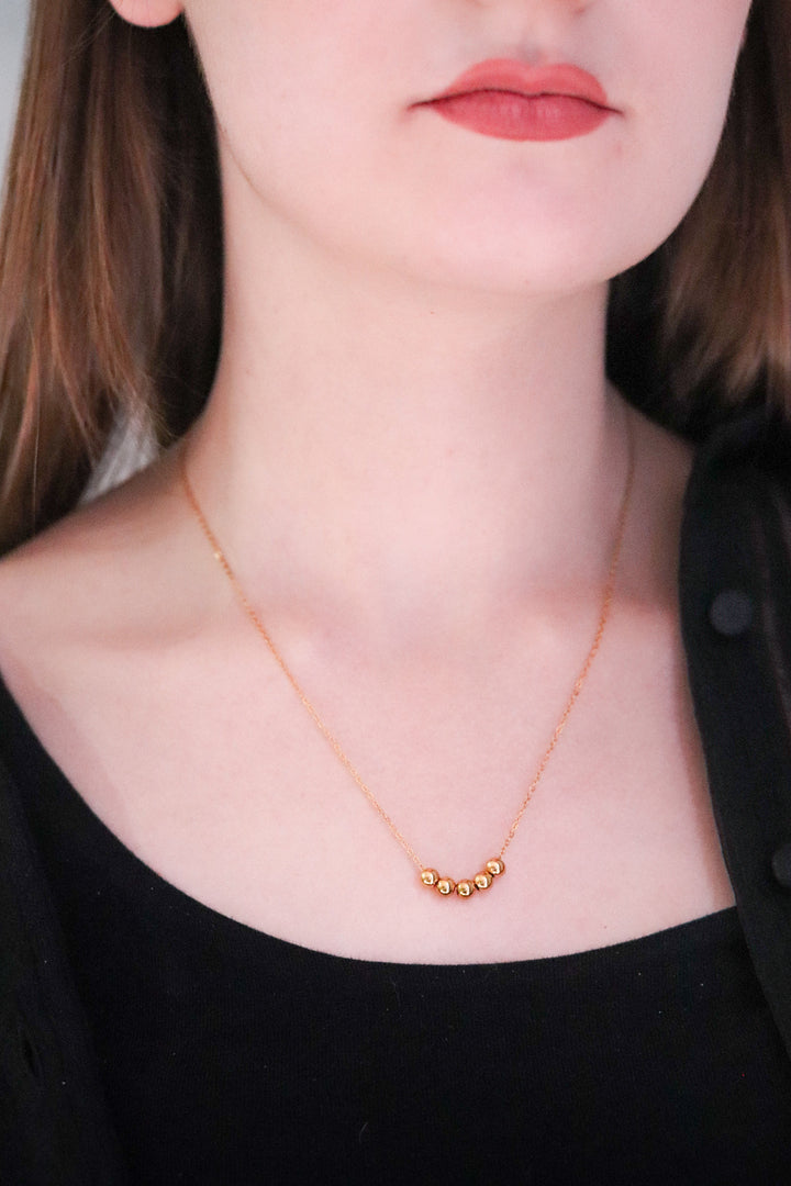 Gold Plated Necklace and multiple Ball Pendants