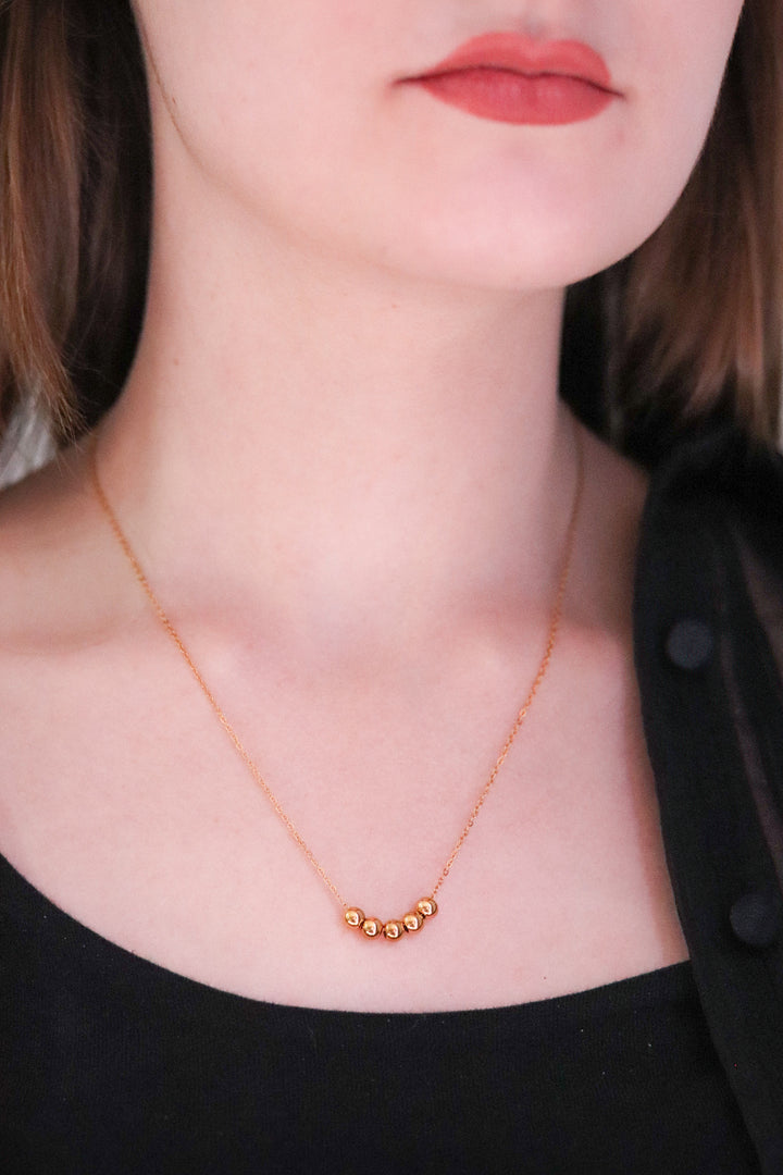 Gold Plated Necklace and multiple Ball Pendants