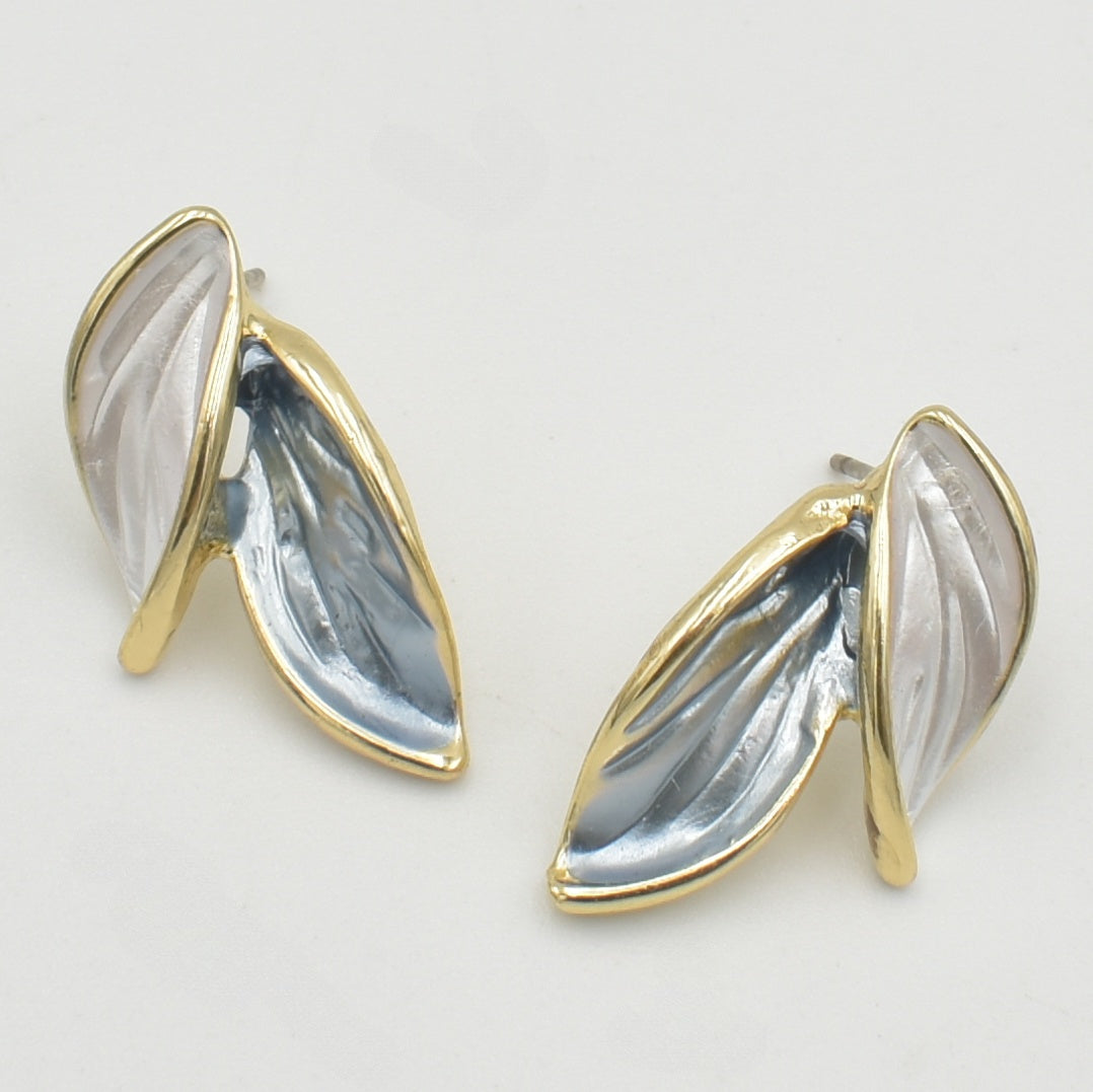 Gold Leaf Stud Earrings