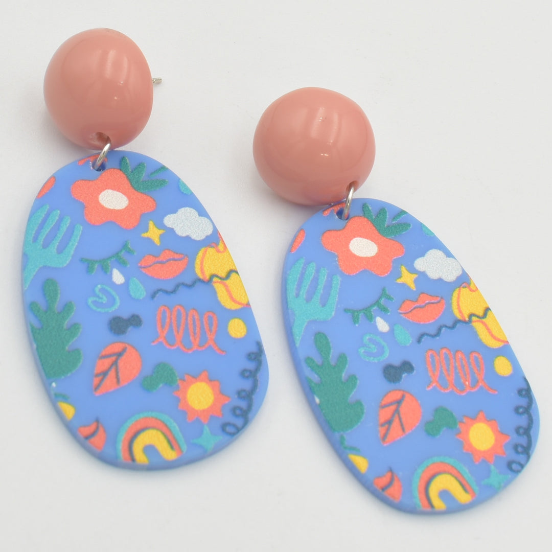 Acrylic Multicoloured Drop Earrings