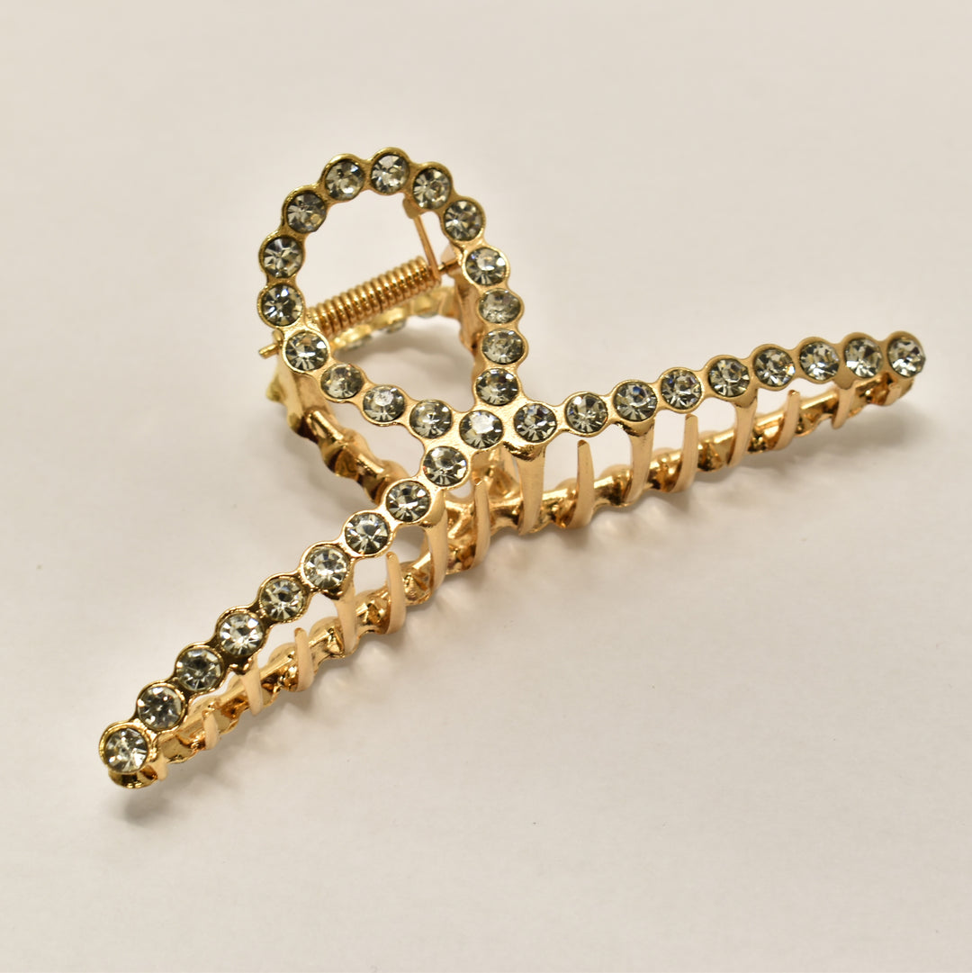 Gold Diamante Cubic Claw