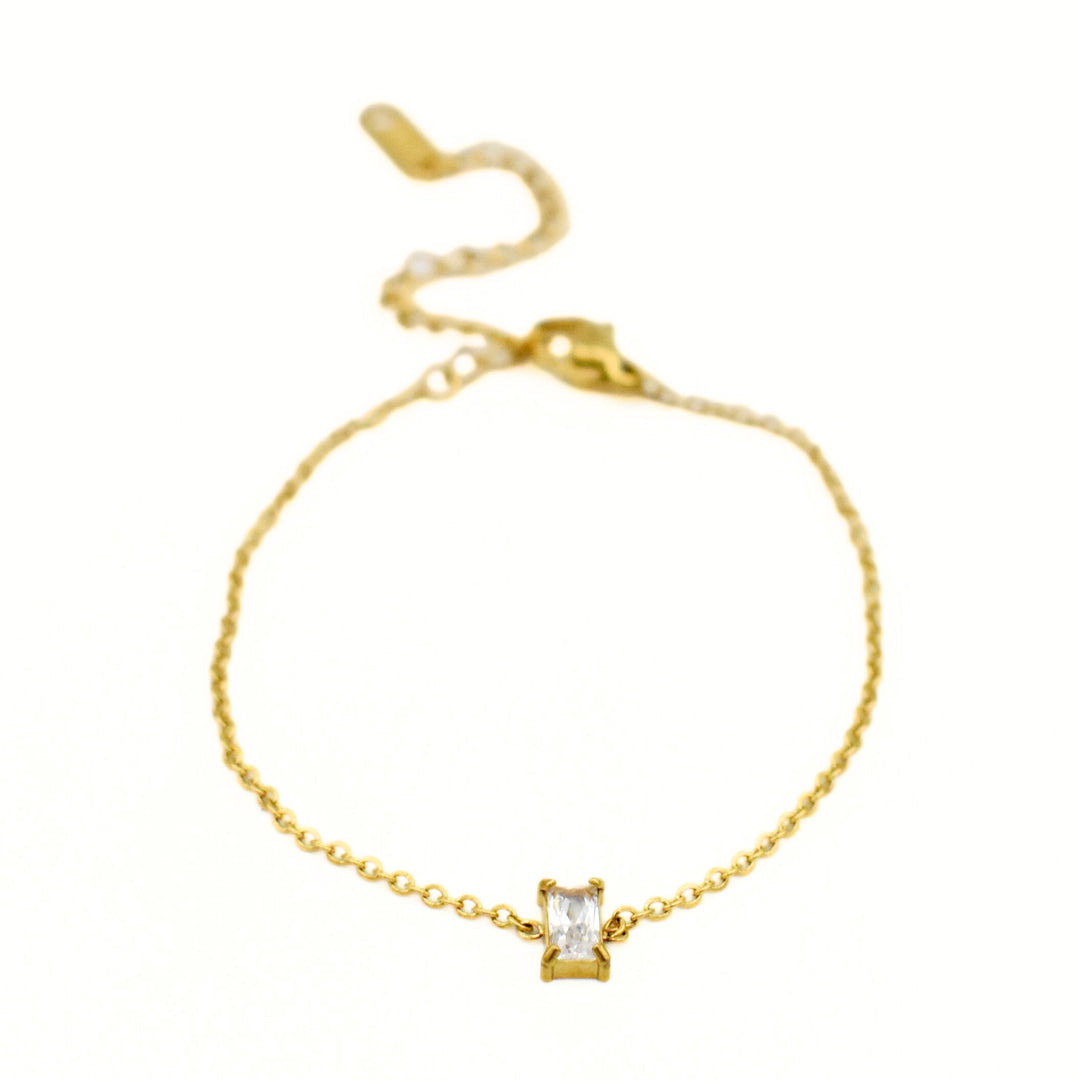 Gold Plated Diamante baguette Bracelet