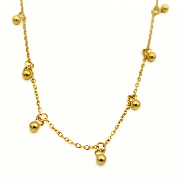 Gold Toned Dot Choker Necklace