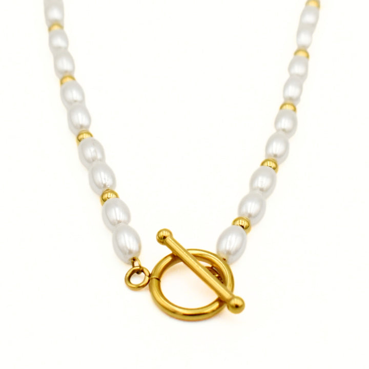 Gold Plated Stylish Pearl Necklace