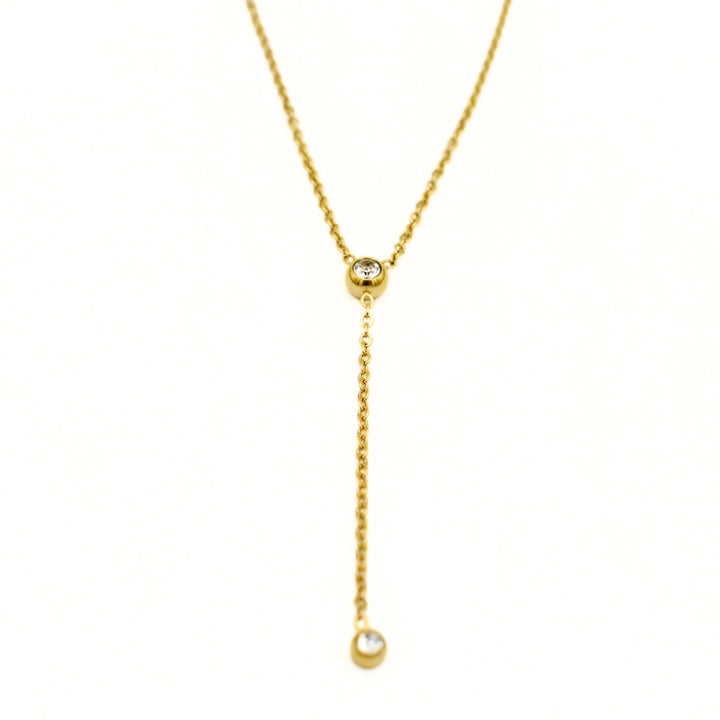 Gold Plated Diamante Dainty Necklace
