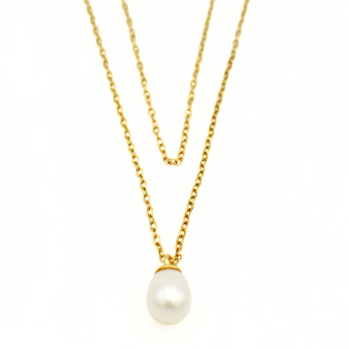 Gold Plated Layered Pearl Necklace