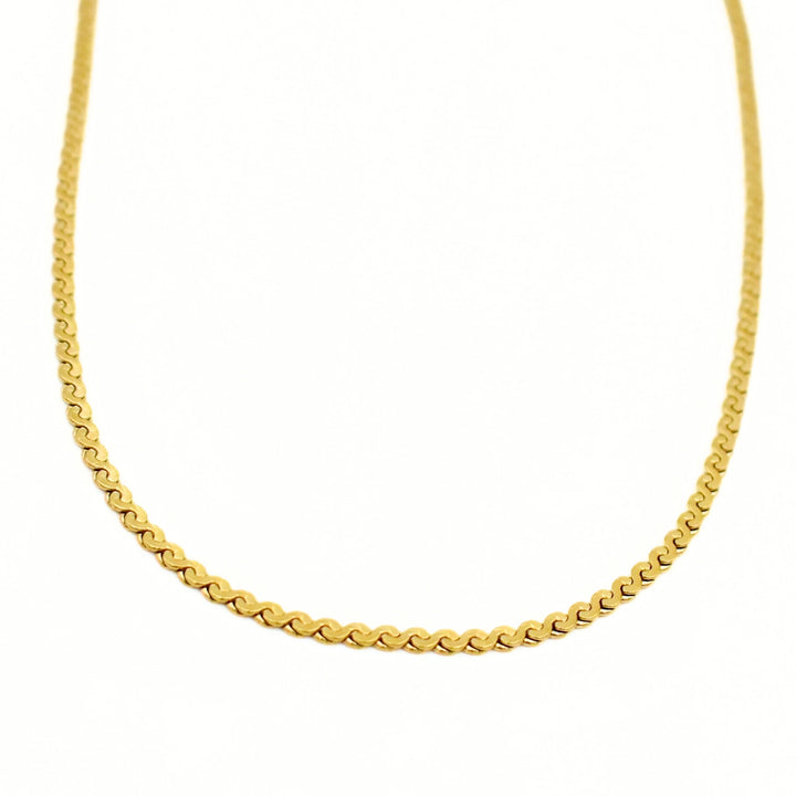 Gold Plated Flat Chain Necklace