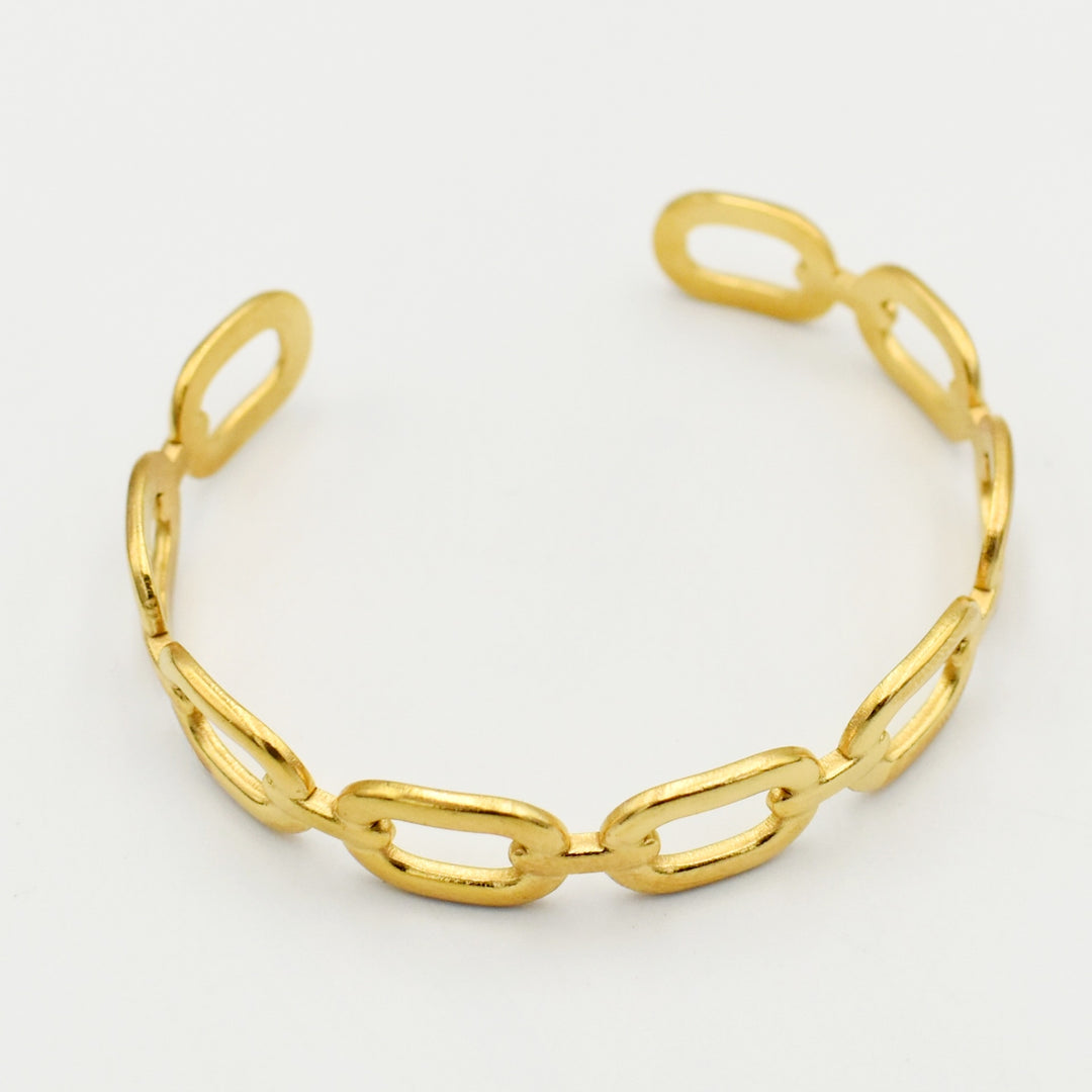 Gold Link Cuff Bangle