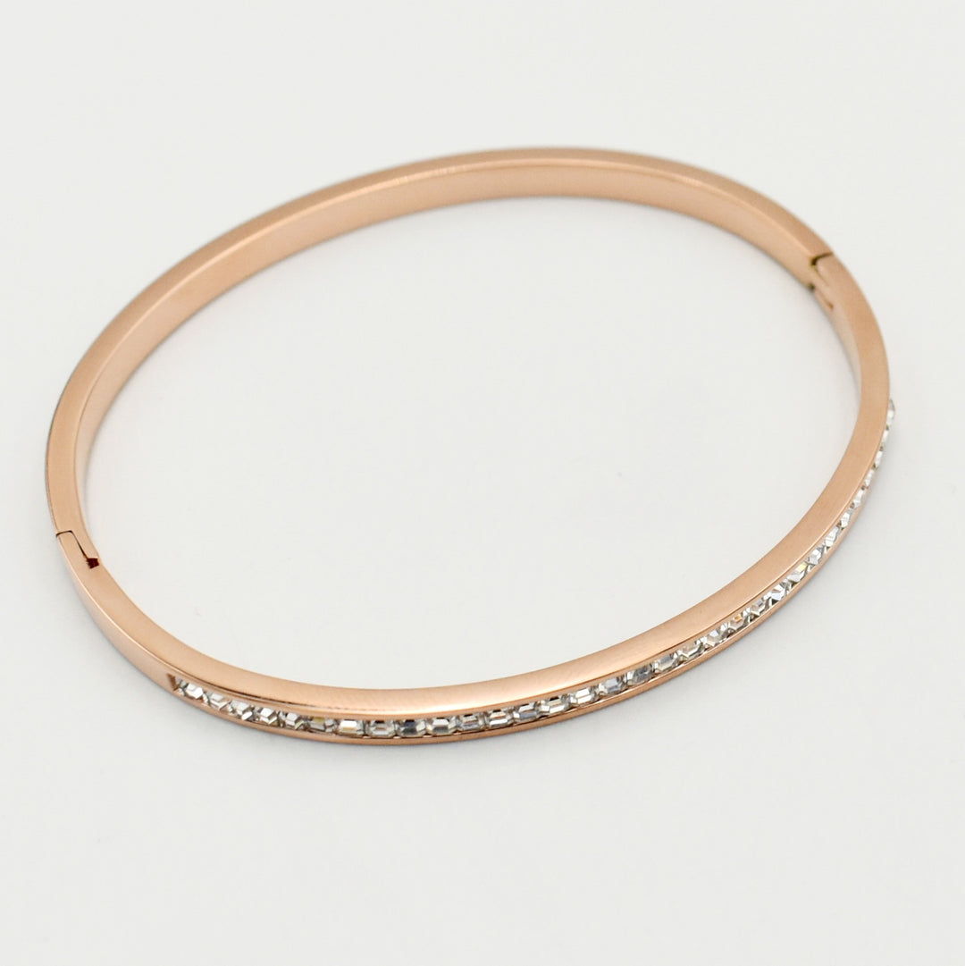 Rose Gold Cubic Zirconia Bangle