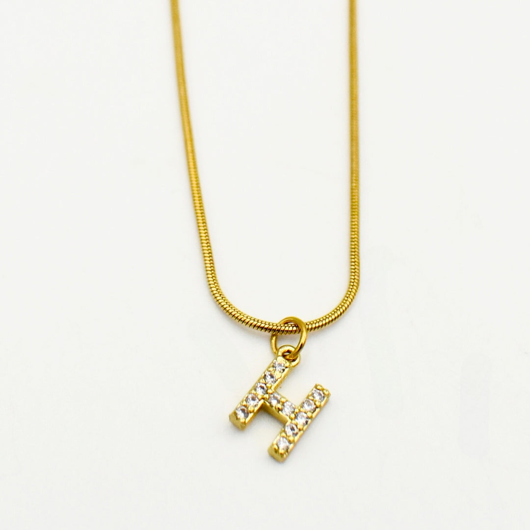 Gold Plated Letter 'H' Necklace